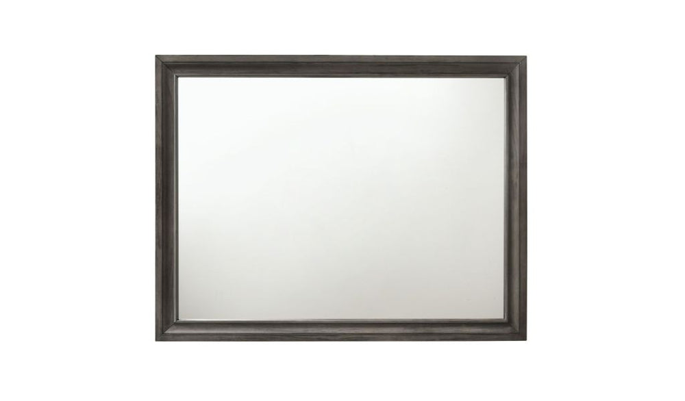 Homeroots 36" Gray Dresser Mirror  Wood,Mirror,Veneer,Composite Wood 486426