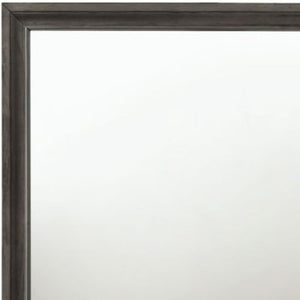 Homeroots 36" Gray Dresser Mirror  Wood,Mirror,Veneer,Composite Wood 486426