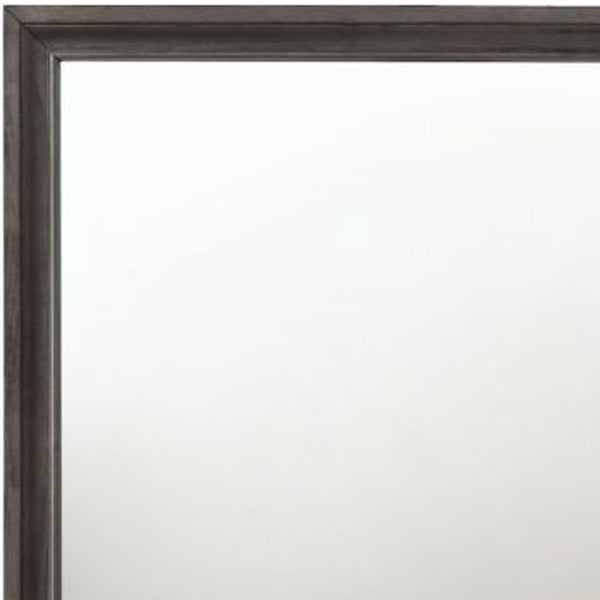 Homeroots 36" Gray Dresser Mirror  Wood,Mirror,Veneer,Composite Wood 486426