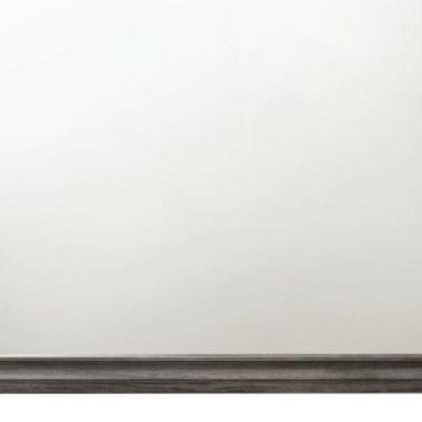 Homeroots 36" Gray Dresser Mirror  Wood,Mirror,Veneer,Composite Wood 486426