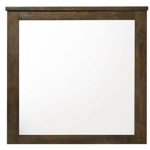Homeroots 40" Oak Rectangle Dresser Mirror Mounts To Dresser With Frame  Wood,Mirror,Composite Wood 486431