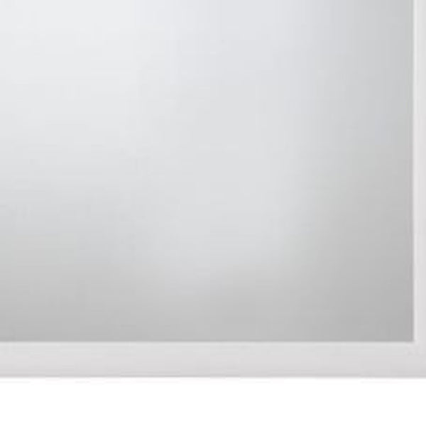 Homeroots 35" White Rectangle Dresser Mirror Mounts To Dresser With Frame  Wood,Mirror,Veneer (Wood),Composite Wood 486432