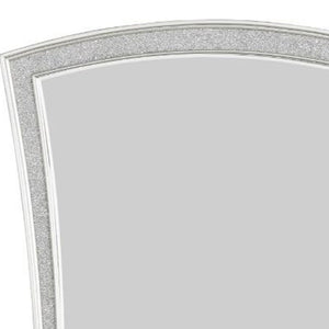 Homeroots 44" Platinum Arch Framed Dresser Mirror  Wood,Sparkling Rhinestones,Mirror,Composite Wood 486433