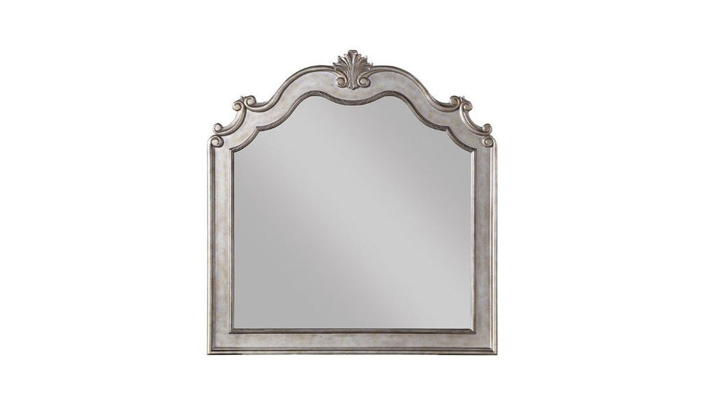 Homeroots 45" Antique Champagne Dresser Mirror Mounts To Dresser With Frame  Wood,Veneer,Composite Wood 486435