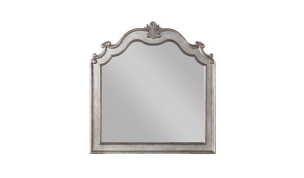 Homeroots 45" Antique Champagne Dresser Mirror Mounts To Dresser With Frame  Wood,Veneer,Composite Wood 486435
