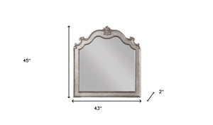 Homeroots 45" Antique Champagne Dresser Mirror Mounts To Dresser With Frame  Wood,Veneer,Composite Wood 486435