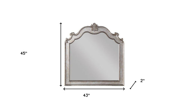 Homeroots 45" Antique Champagne Dresser Mirror Mounts To Dresser With Frame  Wood,Veneer,Composite Wood 486435