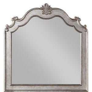 Homeroots 45" Antique Champagne Dresser Mirror Mounts To Dresser With Frame  Wood,Veneer,Composite Wood 486435