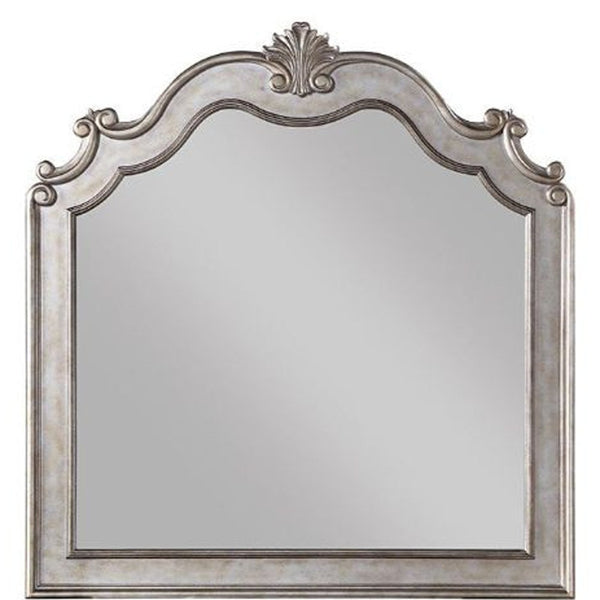 Homeroots 45" Antique Champagne Dresser Mirror Mounts To Dresser With Frame  Wood,Veneer,Composite Wood 486435