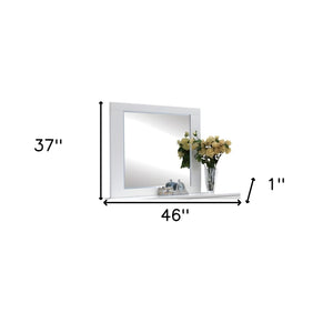 Homeroots 37" White & Chrome Leg Dresser Mirror  Wood,Mirror,Composite Wood 486436