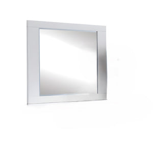 Homeroots 37" White & Chrome Leg Dresser Mirror  Wood,Mirror,Composite Wood 486436