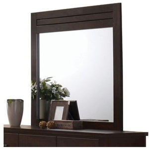 Homeroots Mahogany Rectangle Dresser Mirror  Wood,Mirror,Veneer,Composite Wood 486437