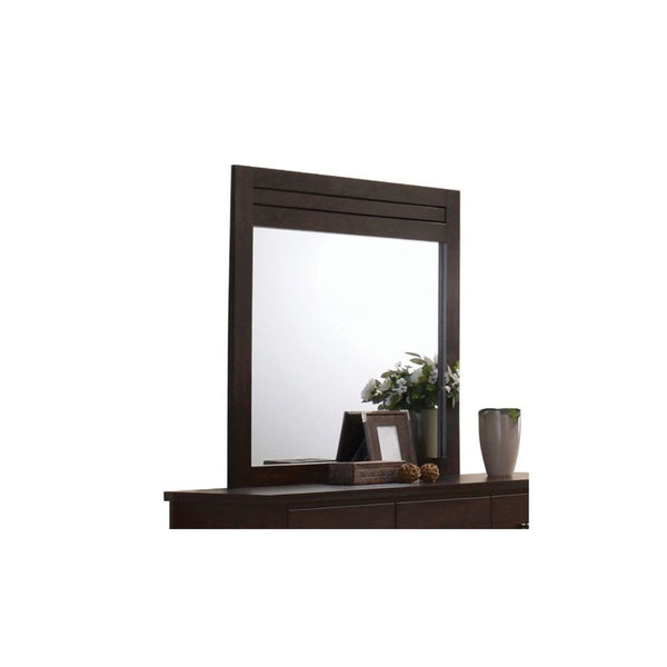 Homeroots Mahogany Rectangle Dresser Mirror  Wood,Mirror,Veneer,Composite Wood 486437