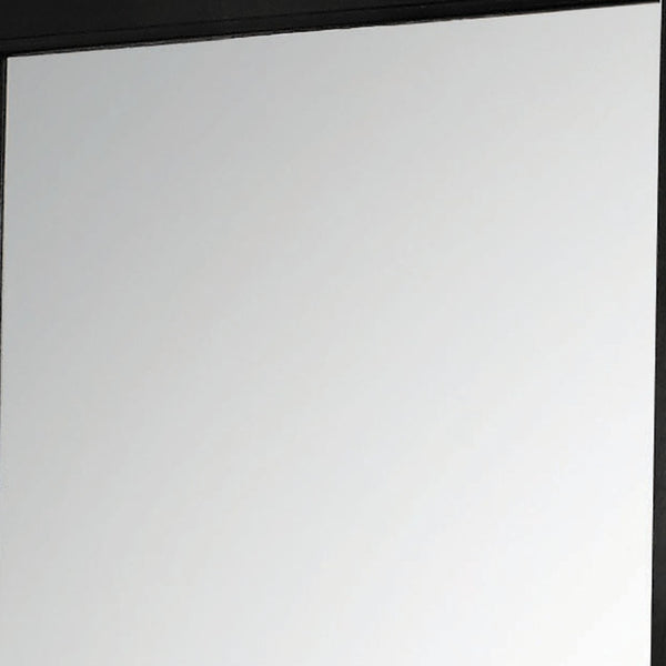 Homeroots 38" Black Rectangle Dresser Mirror Mounts To Dresser With Frame  Wood,Mirror,Veneer (Wood),Composite Wood 486438