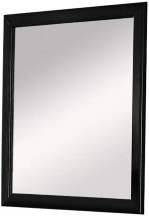 Homeroots 38" Black Rectangle Dresser Mirror Mounts To Dresser With Frame  Wood,Mirror,Veneer (Wood),Composite Wood 486438