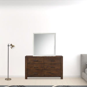 Homeroots 38" White Dresser Mirror  Wood,Mirror,Veneer (Wood),Composite Wood 486444