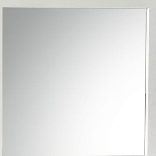 Homeroots 38" White Dresser Mirror  Wood,Mirror,Veneer (Wood),Composite Wood 486444