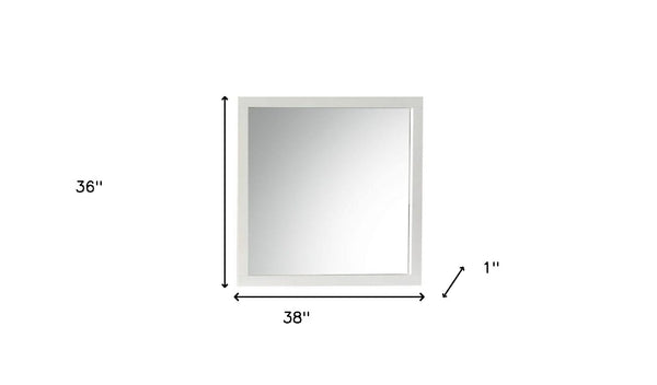 Homeroots 38" White Dresser Mirror  Wood,Mirror,Veneer (Wood),Composite Wood 486444