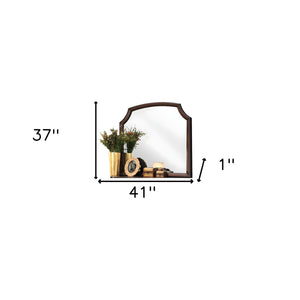 Homeroots 37" Espresso Irregular Dresser Mirror  Wood,Mirror,Composite Wood 486445