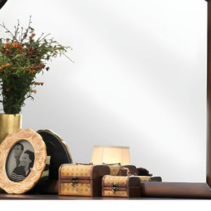 Homeroots 37" Espresso Irregular Dresser Mirror  Wood,Mirror,Composite Wood 486445