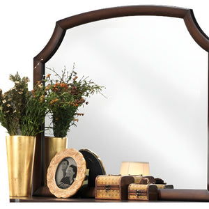 Homeroots 37" Espresso Irregular Dresser Mirror  Wood,Mirror,Composite Wood 486445