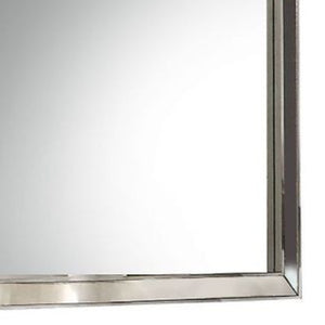 Homeroots 32" Platinum Framed Dresser Mirror  Wood,Mirror,Veneer,Composite Wood 486446
