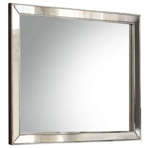 Homeroots 32" Platinum Framed Dresser Mirror  Wood,Mirror,Veneer,Composite Wood 486446