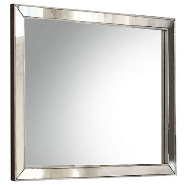 Homeroots 32" Platinum Framed Dresser Mirror  Wood,Mirror,Veneer,Composite Wood 486446