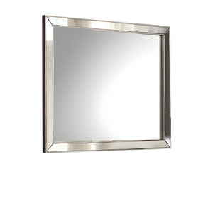 Homeroots 32" Platinum Framed Dresser Mirror  Wood,Mirror,Veneer,Composite Wood 486446