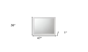 Homeroots 36" White Dresser Mirror  Wood,Mirror,Veneer,Composite Wood 486449
