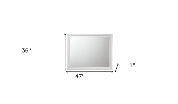 Homeroots 36" White Dresser Mirror  Wood,Mirror,Veneer,Composite Wood 486449