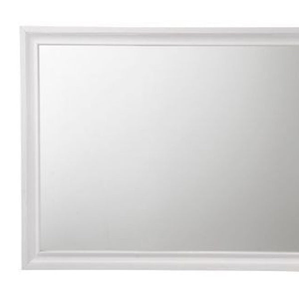 Homeroots 36" White Dresser Mirror  Wood,Mirror,Veneer,Composite Wood 486449