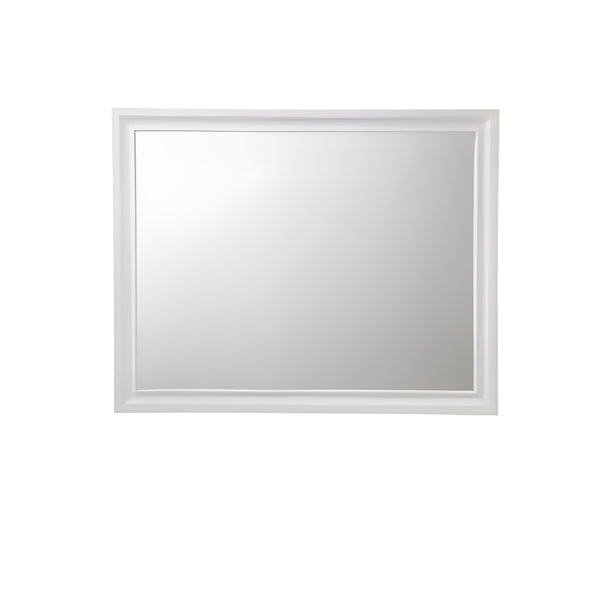 Homeroots 36" White Dresser Mirror  Wood,Mirror,Veneer,Composite Wood 486449