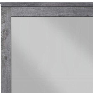 HomeRoots 38" Square Wood Framed Dresser Mirror - Rustic Gray Oak Finish with Premium Clarity & Versatile Mounting 486455