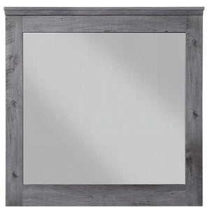 HomeRoots 38" Square Wood Framed Dresser Mirror - Rustic Gray Oak Finish with Premium Clarity & Versatile Mounting 486455