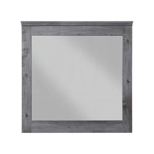 HomeRoots 38" Square Wood Framed Dresser Mirror - Rustic Gray Oak Finish with Premium Clarity & Versatile Mounting 486455