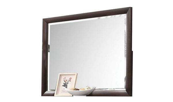 Homeroots 36" Dark Merlot Dresser Mirror  Wood,Mirror,Veneer Wood,Composite Wood 486456