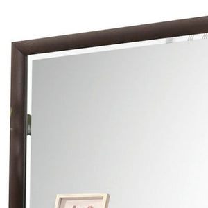 Homeroots 36" Dark Merlot Dresser Mirror  Wood,Mirror,Veneer Wood,Composite Wood 486456