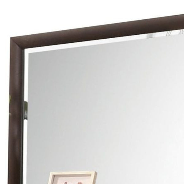 Homeroots 36" Dark Merlot Dresser Mirror  Wood,Mirror,Veneer Wood,Composite Wood 486456