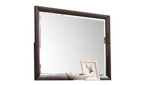 Homeroots 36" Dark Merlot Dresser Mirror  Wood,Mirror,Veneer Wood,Composite Wood 486456
