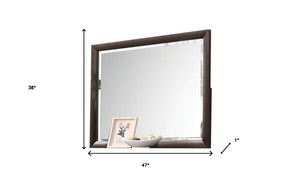 Homeroots 36" Dark Merlot Dresser Mirror  Wood,Mirror,Veneer Wood,Composite Wood 486456
