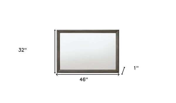 Homeroots 32" Gray Oak Dresser Mirror  Mirror,Wood,Veneer,Composite Wood 486457