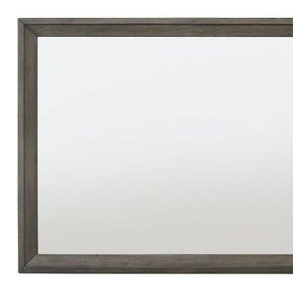 Homeroots 32" Gray Oak Dresser Mirror  Mirror,Wood,Veneer,Composite Wood 486457
