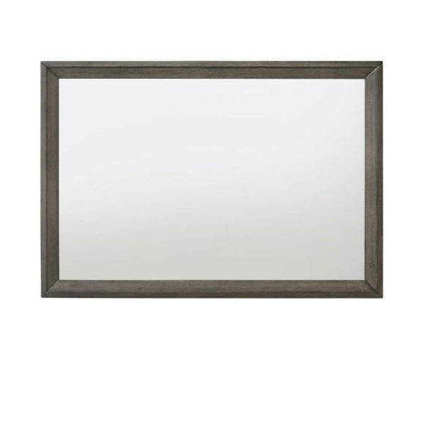 Homeroots 32" Gray Oak Dresser Mirror  Mirror,Wood,Veneer,Composite Wood 486457