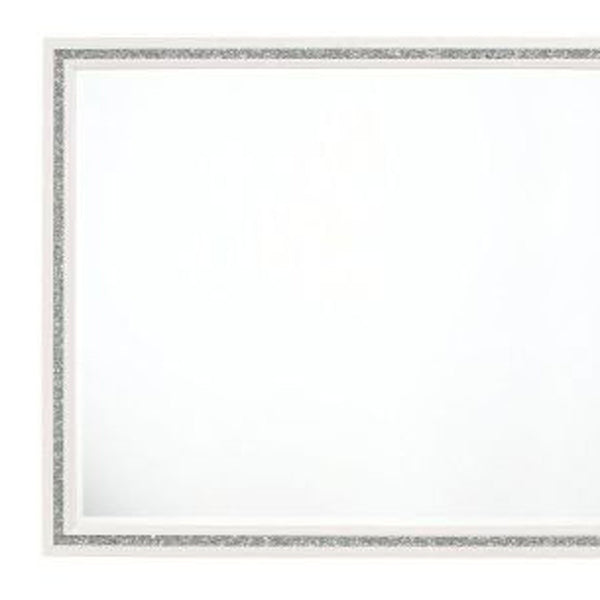 Homeroots 35" White Finish Dresser Mirror  Wood,Composite Wood 486459