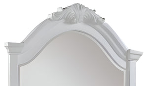 Homeroots 43" White Finish Arch Dresser Mirror  Wood,Mirror 486460