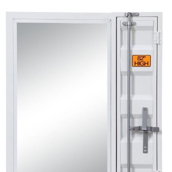 Homeroots 32" White Rectangle Mounts To Dresser Dresser Mirror  Metal,Mirror,Composite Wood 486462