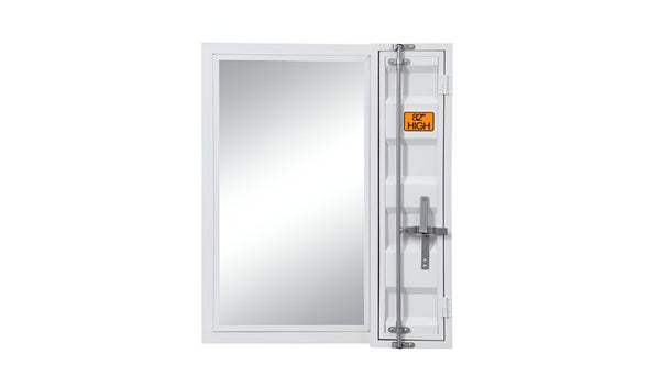 Homeroots 32" White Rectangle Mounts To Dresser Dresser Mirror  Metal,Mirror,Composite Wood 486462