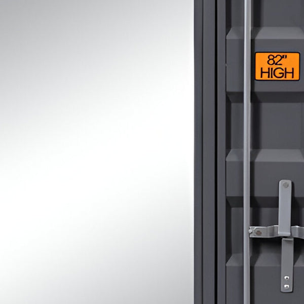 Homeroots 32" Gunmetal Rectangle Mounts To Dresser Dresser Mirror  Metal,Mirror,Composite Wood 486463