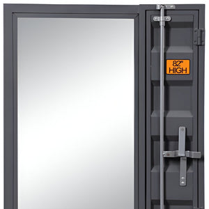 Homeroots 32" Gunmetal Rectangle Mounts To Dresser Dresser Mirror  Metal,Mirror,Composite Wood 486463